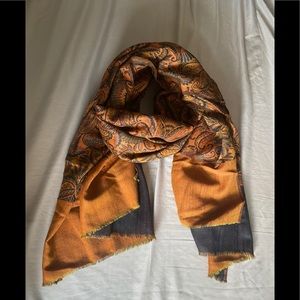 Reversible wool blanket scarf New